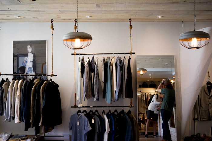 Rack of tailored outerwear